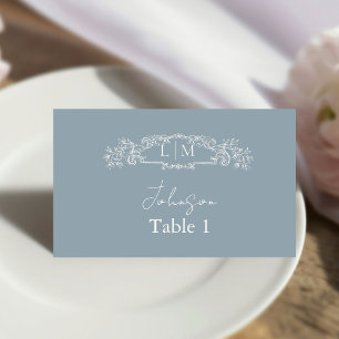 Carte De Placement Elégant & Chic Mariage de crête botanique