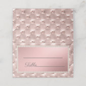 Carte De Placement Élégant Chic Perles Rose Or (Extérieur déplié)