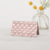 Carte De Placement Élégant Chic Perles Rose Or (Dos)