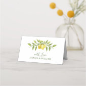 Carte De Placement Elégant citrons Aquarelle Mariage (Dos)