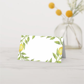Carte De Placement Elégant citrons Aquarelle Mariage