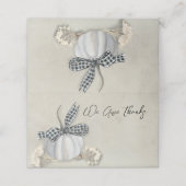 Carte De Placement Elégant Citrouille blanc automne Thanksgiving (Extérieur déplié)