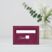 Carte De Placement Elegant Classic Burgundy Berry Wedding (Debout devant)