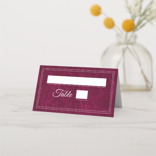 Carte De Placement Elegant Classic Burgundy Berry Wedding (Devant)