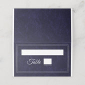 Carte De Placement Elegant Classic Navy Blue Wedding (Extérieur déplié)