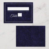 Carte De Placement Elegant Classic Navy Blue Wedding (Devant / Derrière)
