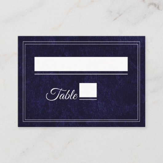 Carte De Placement Elegant Classic Navy Blue Wedding (Devant)
