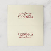 Carte De Placement Elegant Classic Script Ivory Cream Wedding Custom (Extérieur déplié)