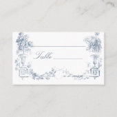 Carte De Placement Élégant classique Dusty Bleu Français Floral (Devant)