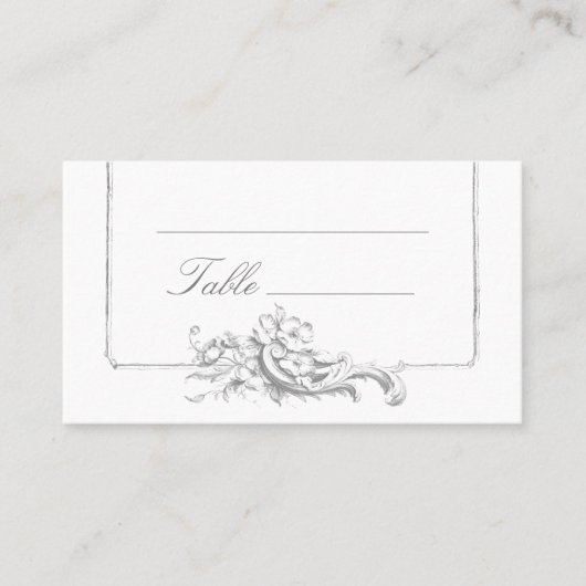 Carte De Placement Élégant classique Rococo Floral (Devant)