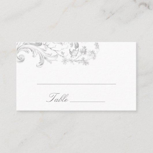 Carte De Placement Élégant classique Rococo Floral (Devant)