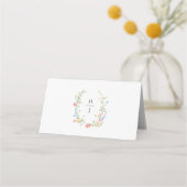 Carte De Placement Elegant Colorful Wildflower Wedding (Dos)