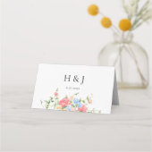 Carte De Placement Elegant Colorful Wildflower Wedding  (Dos)