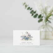 Carte De Placement Elégant Cute Aqua Blue floral Mariage de la Coupe  (Debout devant)