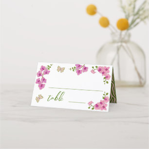 Carte De Placement Élégant Délicat Orchidées Violettes Bohème