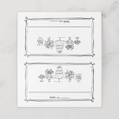 Carte De Placement Elégant Doodles à main tiré Scribbles Lignes Maria (Extérieur déplié)