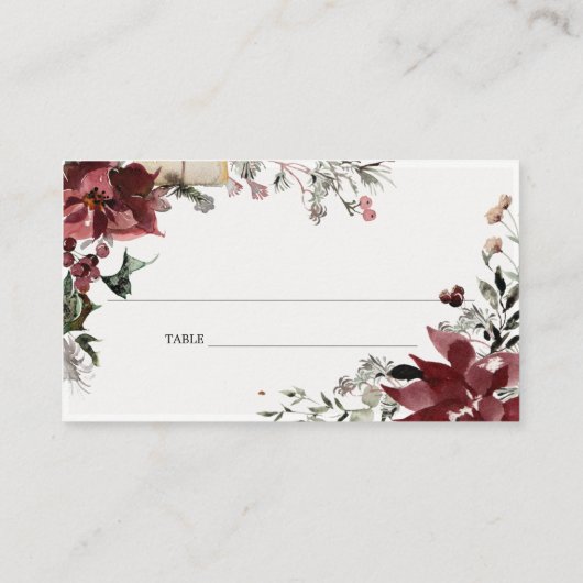 Carte De Placement Élégant Dusky Chaud Winter Festiage Mariage Foliag (Dos)