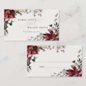 Carte De Placement Élégant Dusky Chaud Winter Festiage Mariage Foliag (Devant / Derrière)