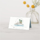 Carte De Placement Elégant Dusky Cruise Ship Palm Mariage marin (Dos)
