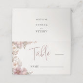 Carte De Placement Elegant Dusty Pink Magnolia Table Number (Extérieur déplié)