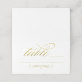 Carte De Placement Élégant écriture calligraphique dorée Mariage Blan (Extérieur déplié)