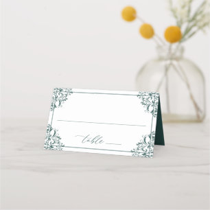 Carte De Placement Élégant Emerald Green Mariage Vintage Classic