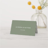 Carte De Placement Élégant et moderne mariage vert foncé (Dos)