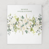 Carte De Placement Elégant Eucalyptus blanc Roses Mariage Table (Extérieur déplié)