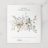 Carte De Placement Elégant Eucalyptus Blush Rose table Mariage (Extérieur déplié)