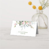 Carte De Placement Elégant Eucalyptus Blush Rose table Mariage (Dos)