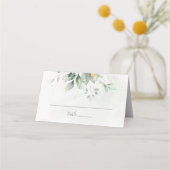 Carte De Placement Elégant Eucalyptus Feuille Mariage or vert (Devant)