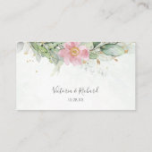 Carte De Placement Elégant Eucalyptus Feuille Mariage or vert (Dos)