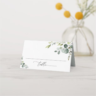 Carte De Placement Elégant Eucalyptus Green Carte Place Pliée
