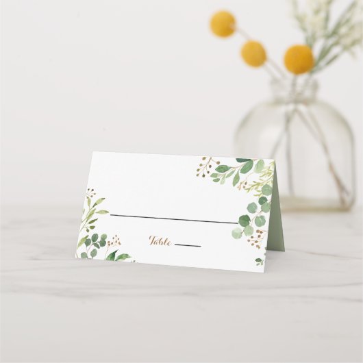 Carte De Placement Elégant Eucalyptus Greenery Carte Mariage Place (Devant)