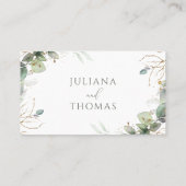 Carte De Placement Elégant Eucalyptus Mariage plat (Dos)