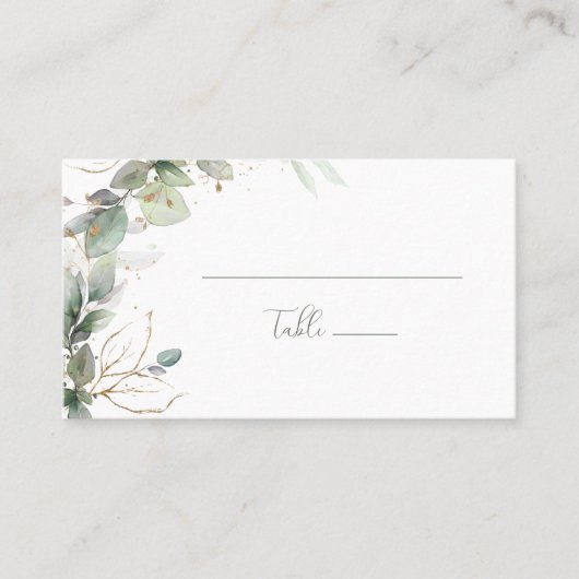 Carte De Placement Elégant Eucalyptus Mariage plat (Devant)