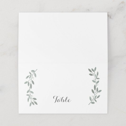 Carte De Placement Elégant Eucalyptus Mariage Suite Table Plaque (Extérieur déplié)