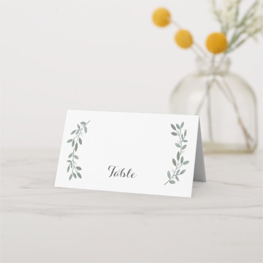 Carte De Placement Elégant Eucalyptus Mariage Suite Table Plaque (Devant)
