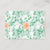 Carte De Placement Elégant Eucalyptus Peach Floral (Dos)