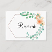 Carte De Placement Elégant Eucalyptus Peach Floral (Devant)