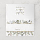 Carte De Placement Elégant Eucalyptus & Pine Sage Green Mariage or (Extérieur déplié)