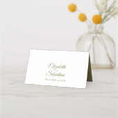 Carte De Placement Elégant Eucalyptus & Pine Sage Green Mariage or (Dos)