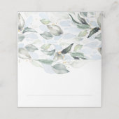 Carte De Placement Elégant Eucalyptus Verdure Dusty Blue Mariage (Extérieur déplié)