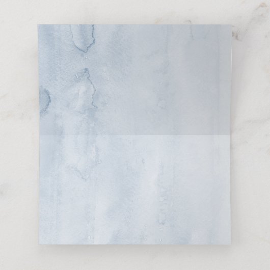 Carte De Placement Elégant Eucalyptus Verdure Dusty Blue Mariage (Intérieur déplié)