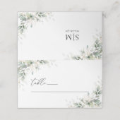 Carte De Placement Elegant Eucalyptus Wedding Folded Place Cards (Extérieur déplié)