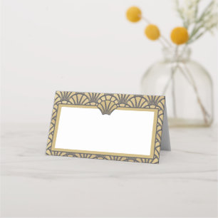 Carte De Placement Élégant événement Mariage Gold Grey Art Deco