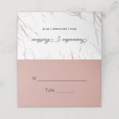 Carte De Placement Élégant flanc rose-rose moderne (Extérieur déplié)