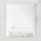 Carte De Placement Élégant Fleur sauvage aquarelle Mariage plié (Extérieur déplié)