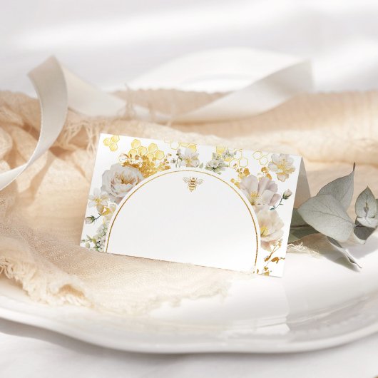 Carte De Placement Élégant fleur sauvage bumble bee mariage