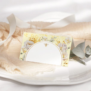 Carte De Placement Élégant fleur sauvage bumble bee mariage